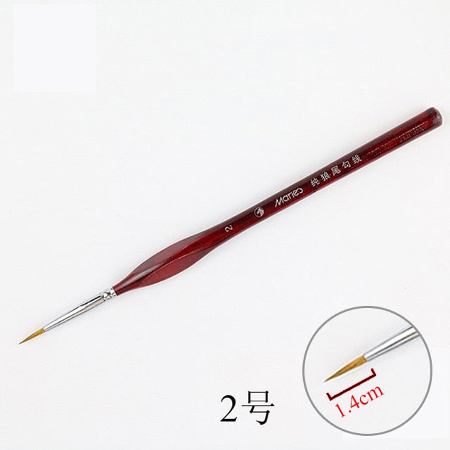 1 Piece Paint Brush Miniature Detail Fineliner Nail Art Drawing Brushes Wolf Half Paint Brushes For Acrylic Painting Supplies
