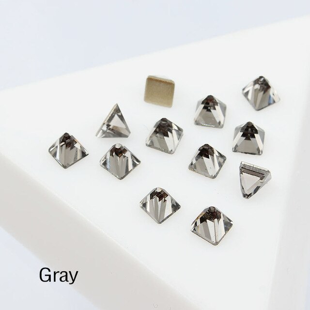 30pcs  nail art rhinestone flat bottom strass 4mm square conical for 3D nail DIY decorative repair supplies Free shipping