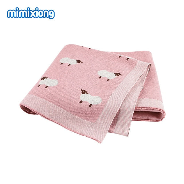 Baby Blankets Knitted Newborn Swaddle Stroller Bedding Wrap Cartoon Alpaca Infantil Boys Girls Receiving Blanket Children Quilts