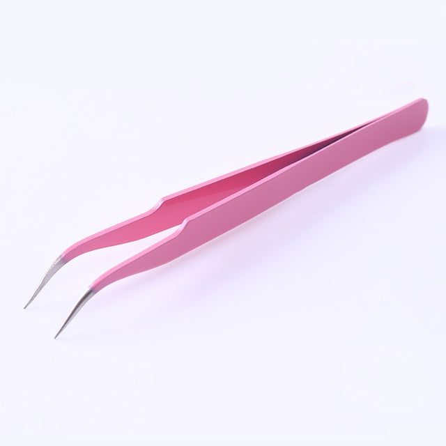 1pc 2 heads Straight Nail Tweezers with Silicone Pressing Head for 3D Sticker Rhinestones Water Sticker Picker Metal Nails Tools