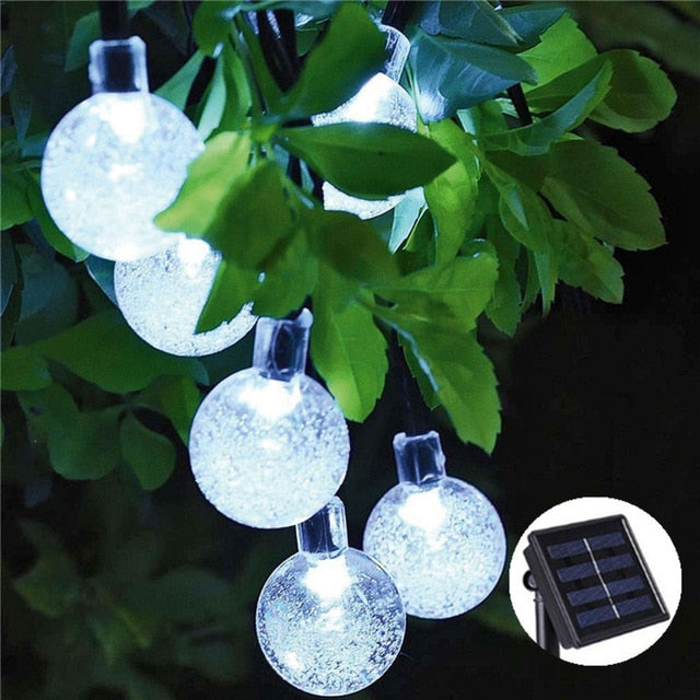 NEW 20/30/50 LED Crystal ball LED Solar Lamp Power LED String Fairy Lights Solar Garlands Garden Christmas Decor For Outdoor