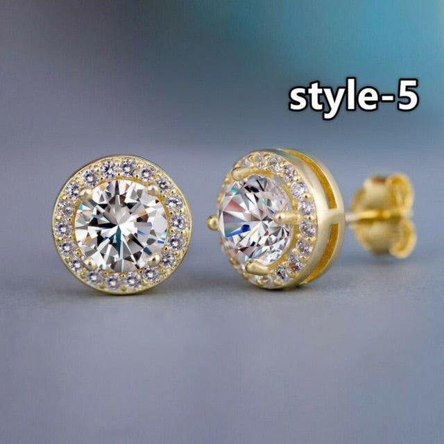 Huitan Fashion Geometric Women Stud Earrings Cubic Zirconia Wedding Party Daily Wearable Fashion Jewelry Hot Dropshipping