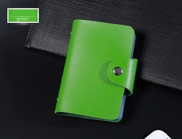 New PU Leather Function 24 Bits Card Case Business Card Holder Men Women Credit Passport Card Bag ID Passport Card Wallet H088