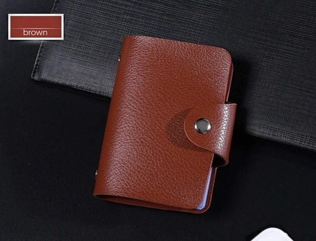 New PU Leather Function 24 Bits Card Case Business Card Holder Men Women Credit Passport Card Bag ID Passport Card Wallet H088