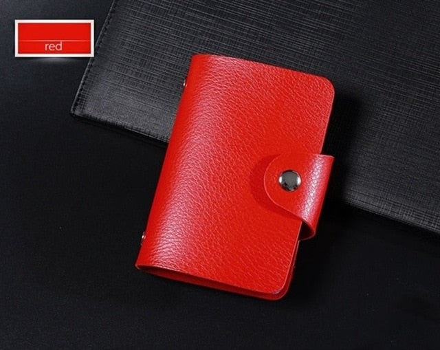 New PU Leather Function 24 Bits Card Case Business Card Holder Men Women Credit Passport Card Bag ID Passport Card Wallet H088