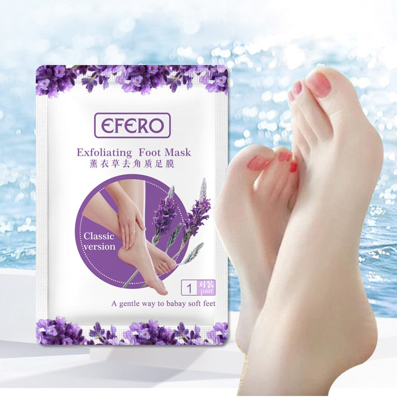6Pcs=3Pair Lavender Foot Mask Care Soft Feet Remove Dead Skin Scrub Callus for Legs Pedicure Spa Exfoliating Foot Masks