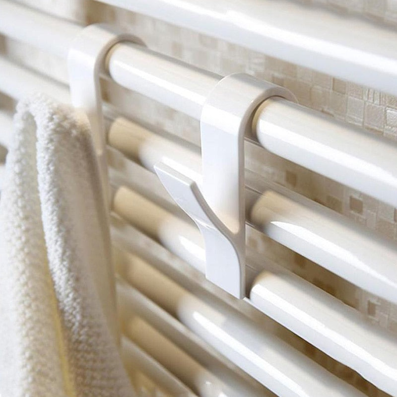 High Quality Hanger For Heated Towel Radiator Rail Clothes Hanger Bath Hook Holder Percha Plegable Scarf Hanger white 6pcs