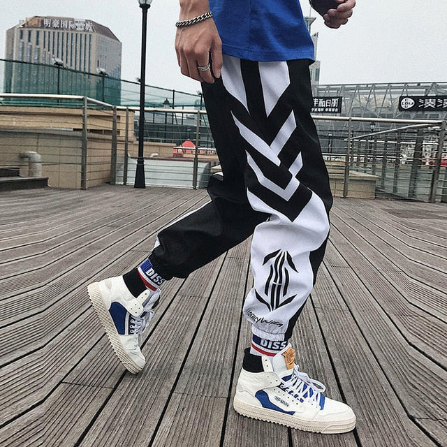 Streetwear Hip hop Joggers Pants Men Loose Harem Pants Ankle Length Trousers Sport Casual Sweatpants White Techwear