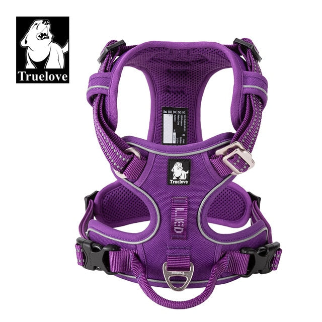 Truelove Pet Reflective Nylon Dog Harness No Pull Adjustable Medium Large Naughty Dog Vest Safety Vehicular Lead Walking Running
