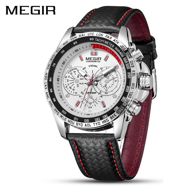 MEGIR Mens Watches Top Brand Luxury Quartz Watch Men Fashion Luminous Army Waterproof Men Wrist Watch  Relogio Masculino 1010G