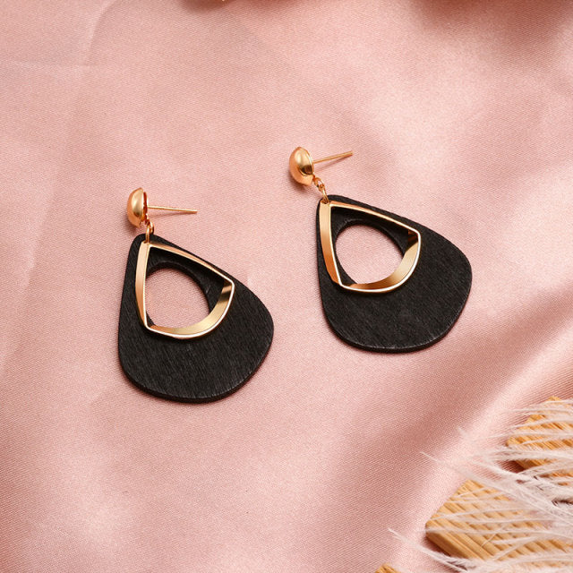 X&P New Fashion Round Dangle Drop Korean Earrings For Women Geometric Round Heart Gold Earring Wedding 2021 kolczyki Jewelry