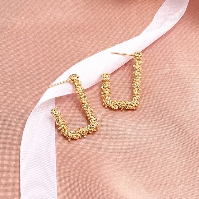 X&P New Fashion Round Dangle Drop Korean Earrings For Women Geometric Round Heart Gold Earring Wedding 2021 kolczyki Jewelry