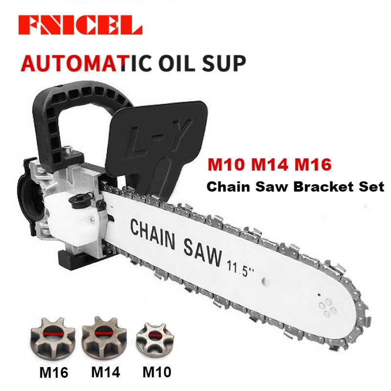 11.5 Inch M10/M14/M16 Chainsaw Bracket Changed Upgrade Electric Saw Parts 100 125 150 Angle Grinder Into Chain Saw Mini Saw