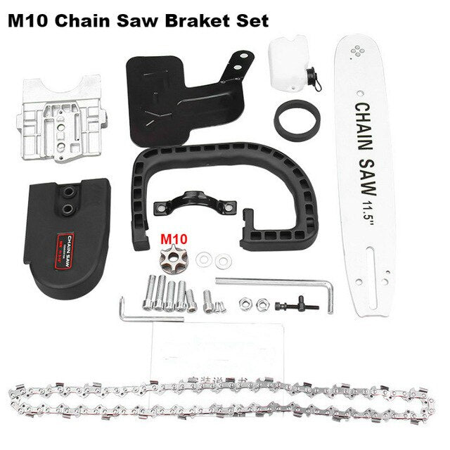 11.5 Inch M10/M14/M16 Chainsaw Bracket Changed Upgrade Electric Saw Parts 100 125 150 Angle Grinder Into Chain Saw Mini Saw
