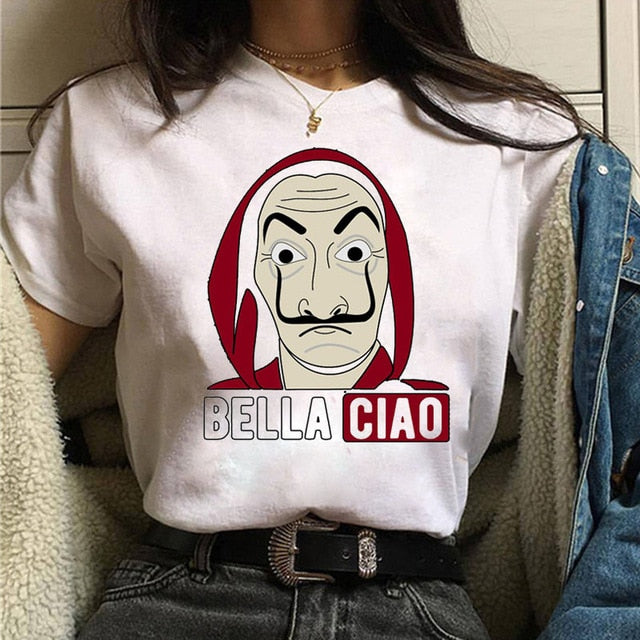 La Casa De Papel Tshirt Money Heist Tees TV Series T Shirt Women T Short Sleeve House of Paper Funny Female T-Shirt Tops