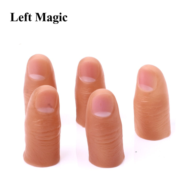 5 Pcs Soft Thumb Tip Finger Fake Magic Trick Close Up Vanish Appearing Finger Trick Props Toy Funny Prank Party