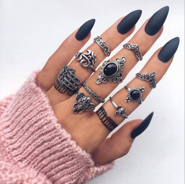 30 Styles Trendy Boho Midi Knuckle Ring Set For Women Crystal Geometric Finger Rings Fashion Bohemian Jewelry