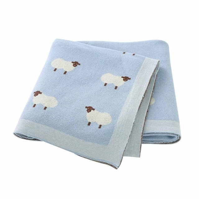 Baby Blankets Knitted Newborn Swaddle Stroller Bedding Wrap Cartoon Alpaca Infantil Boys Girls Receiving Blanket Children Quilts