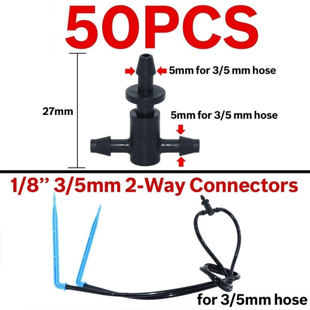 Greenhouse Drip Irrigation 4-way 3/5mm  Drip Arrow 2-way Transmitter Irrigation Watering System for Pot Garden Lawn 10set/20set