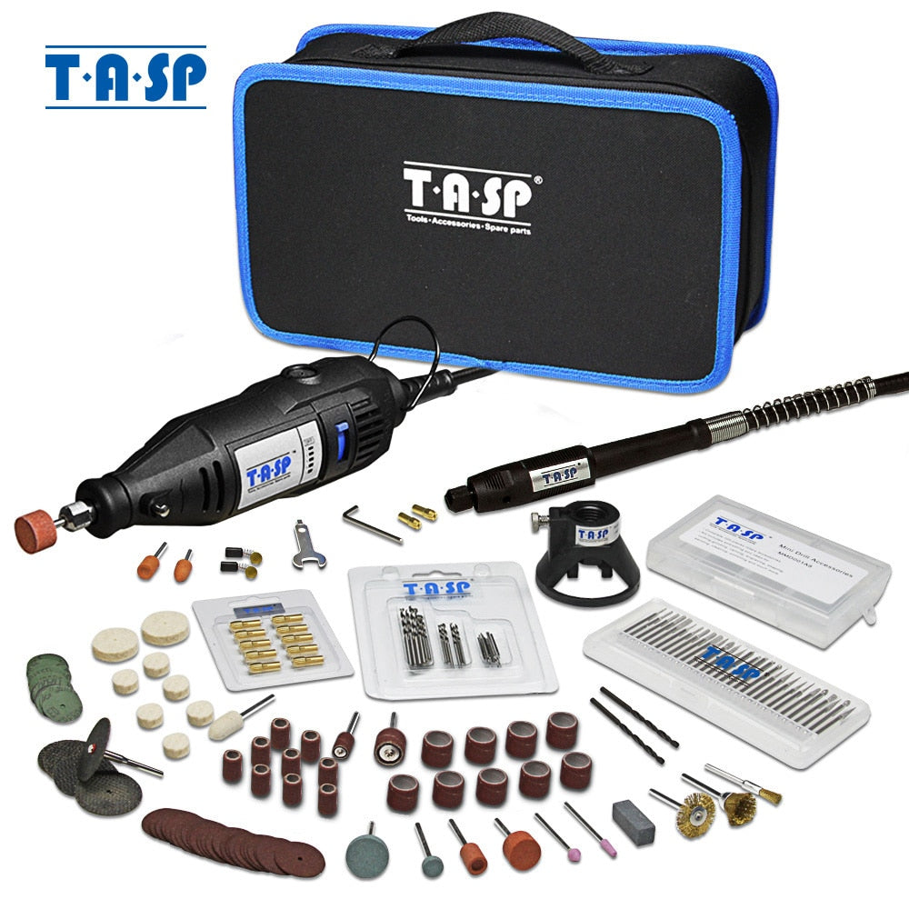 TASP 230V 130W Dremel Rotary Tool Set Electric Mini Drill Engraver Kit with Accessories Power Tools for Craft Projects
