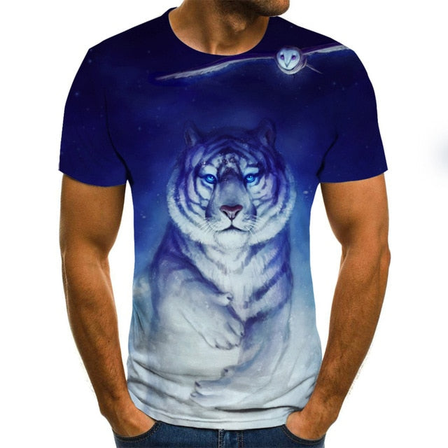 Fun animal graphic T-shirt 3D printed Harajuku tops Summer men's T-shirt casual round neck shirt fashion streetwear