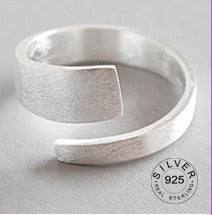 Vintage Silver Color Metal Punk Letter Open Rings Design Finger Rings for Women men Party Jewelry Gifts LETTER