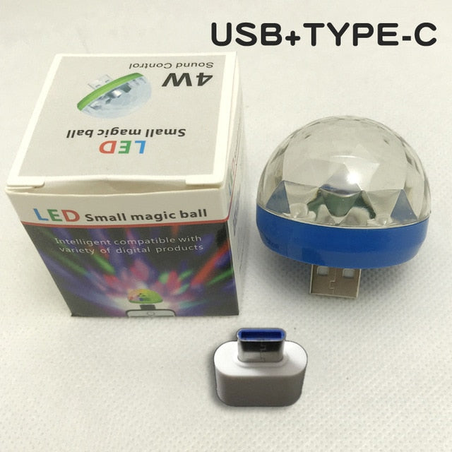 Mini USB LED Disco DJ Stage Light Portable Family Party Ball Colorful Light Bar Club Stage Effect Lamp Mobile Phone Lightings