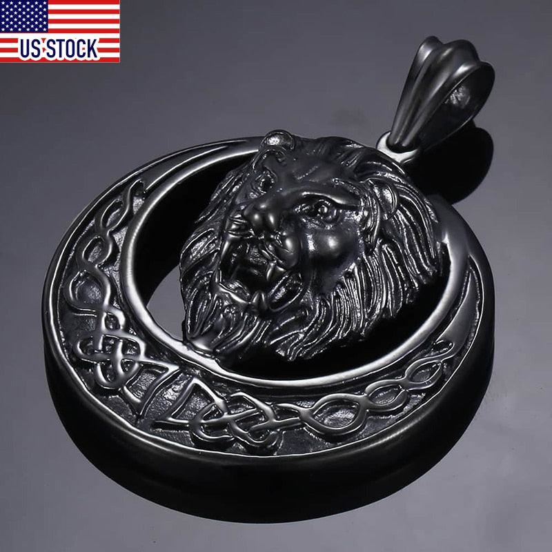 Davieslee Lion Head Pendant for Men Women 316L Stainless Steel Mens Pendant Fashion Jewelry Dropshipping 2018 Ship From USA HP96