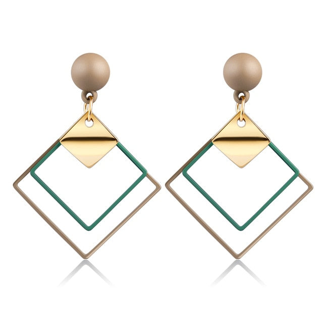 LOVR New Korean Statement Drop Earrings For Women Fashion Vintage Geometric Long Dangle Earrings 2020 kolczyki Female Jewelry