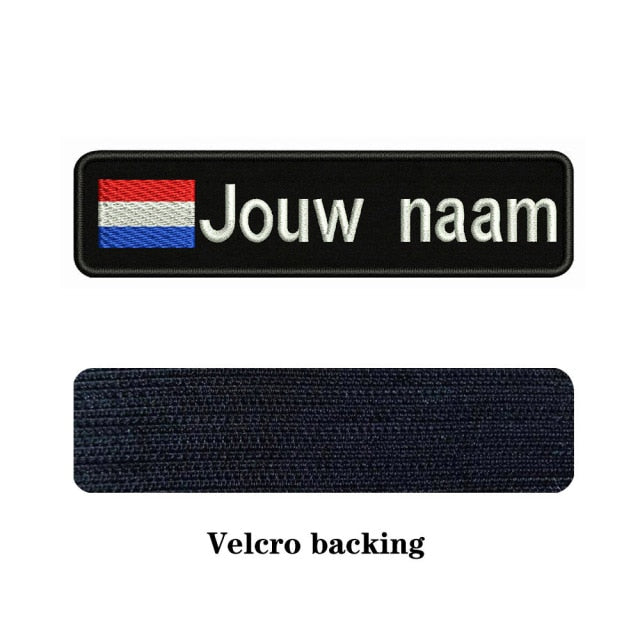 Custom National flags 10X2.5cm Embroidery Name Text Patch Stripes badge Iron On Or Velcro Backing Patches For Clothes Backpack