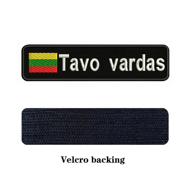 Custom National flags 10X2.5cm Embroidery Name Text Patch Stripes badge Iron On Or Velcro Backing Patches For Clothes Backpack