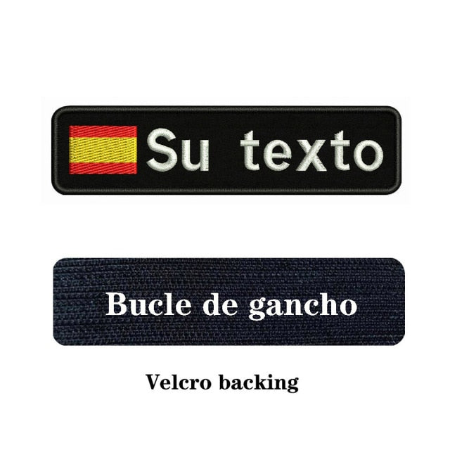 Custom National flags 10X2.5cm Embroidery Name Text Patch Stripes badge Iron On Or Velcro Backing Patches For Clothes Backpack