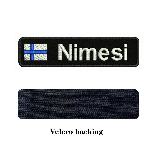 Custom National flags 10X2.5cm Embroidery Name Text Patch Stripes badge Iron On Or Velcro Backing Patches For Clothes Backpack