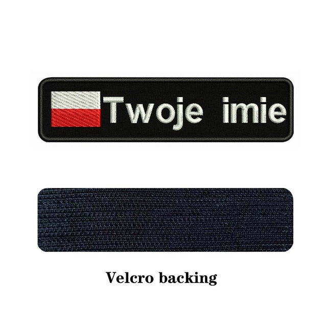 Custom National flags 10X2.5cm Embroidery Name Text Patch Stripes badge Iron On Or Velcro Backing Patches For Clothes Backpack