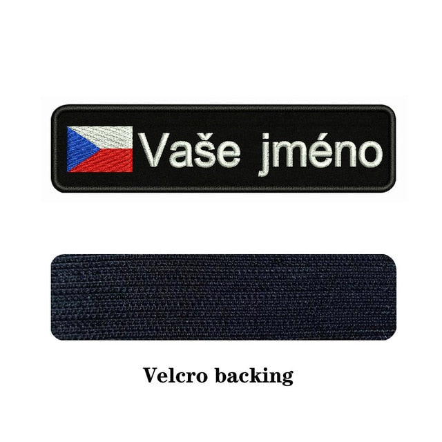 Custom National flags 10X2.5cm Embroidery Name Text Patch Stripes badge Iron On Or Velcro Backing Patches For Clothes Backpack