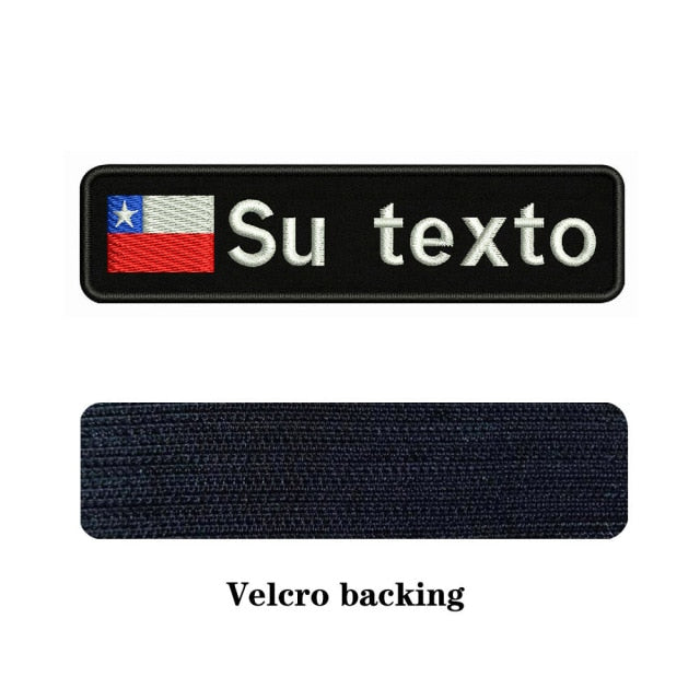 Custom National flags 10X2.5cm Embroidery Name Text Patch Stripes badge Iron On Or Velcro Backing Patches For Clothes Backpack