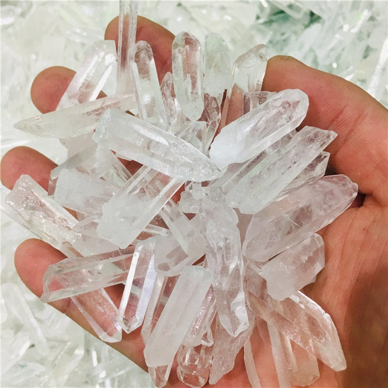 100g New Clear Healing Crystal Stone Quartz Single Natural Clear Column Decoration Pointed Collectables DIY Craft Random Size