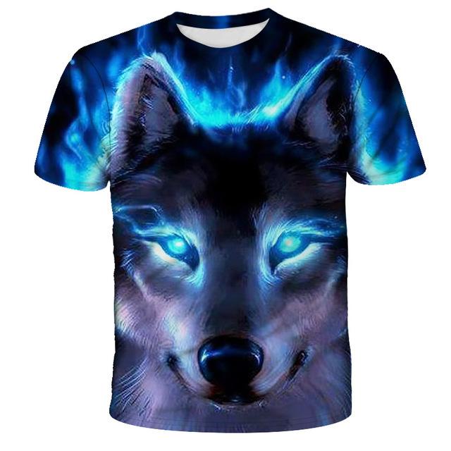 Lovers Wolf Printed T shirts Men 3d T-shirts Drop Ship Top Tee Short Sleeve Camiseta Round Neck Tshirt Fashion Casual Brand