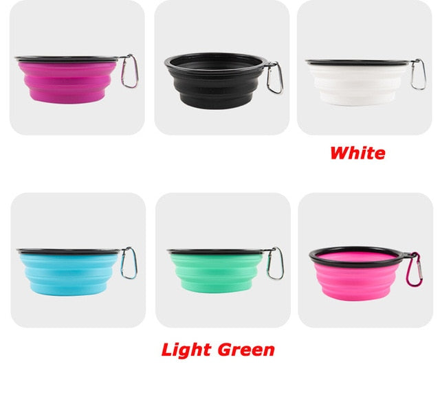 1000ml Large Collapsible Dog Pet Folding Silicone Bowl Outdoor Travel Portable Puppy Food Container Feeder Dish Bowl