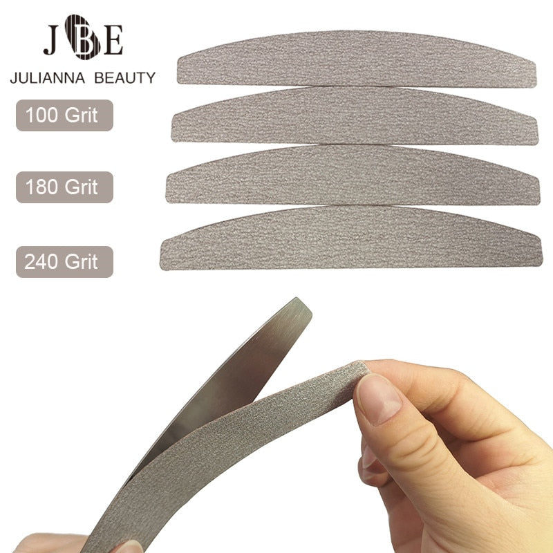 100PCS Grey Removalble Pads With 1PC Calluses Remover Manicure Stainless Steel Handle Replacement Sandpaper Pads Nail File