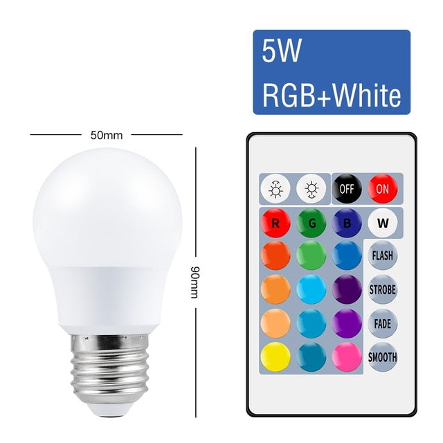 E27 Smart Control Lamp Led RGB Light Dimmable 5W 10W 15W RGBW Led Lamp Colorful Changing Bulb Led Lampada RGBW White Decor Home