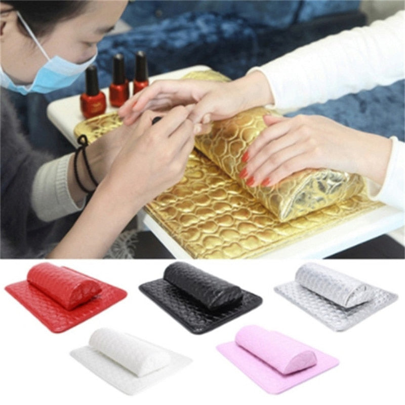 1PC Professional Hand Cushion Holder Soft PU Leather Sponge Arm Rest Love Heart Design Nail Pillow Manicure Art Supplies