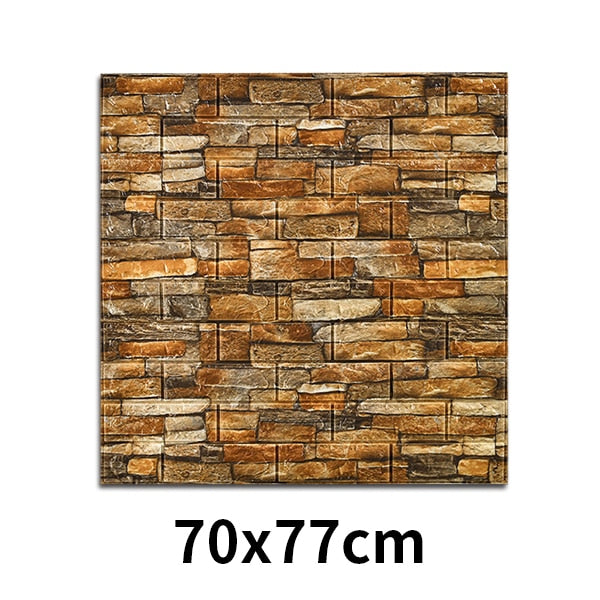 House Decoration 3D PVC Wall Stickers Paper Brick Stone Wallpaper DIY Rustic Effect Self adhesive Home Decor Sticker Living Room