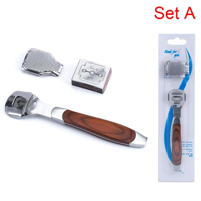 1 Set Stainless Steel Foot Skin Shaver Corn Cuticle Cutter Remover Rasp Pedicure File Foot Callus 10 Blades Foot Care Tool