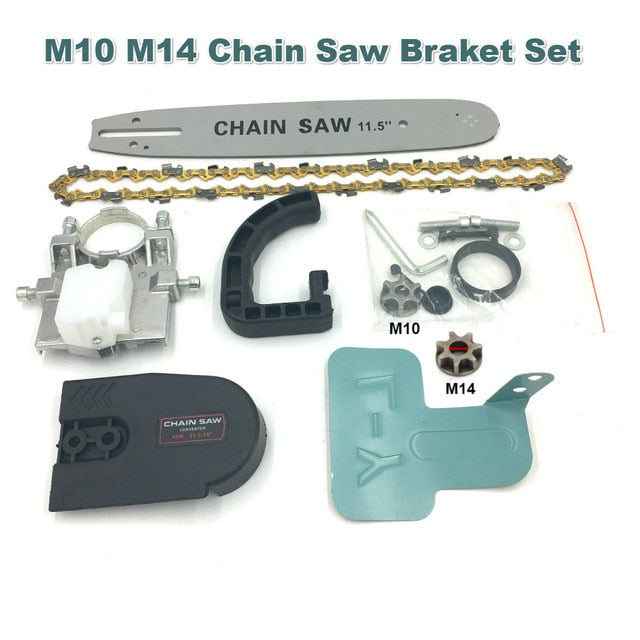 Upgrade 11.5inch Electric Chainsaw Bracket Adjustable Universal M10/M14/M16 Chain Saw Part Angle Grinder Into Chain Saw