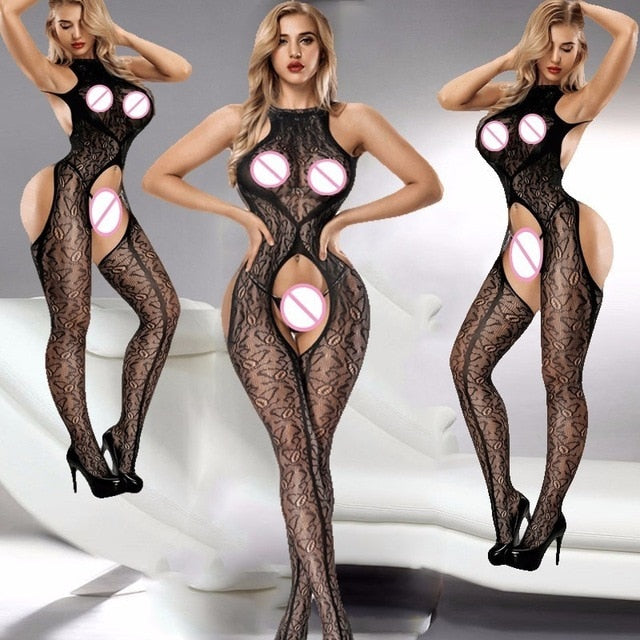 Sexy lingerie Teddies Bodysuits hot Erotic lingerie open crotch elasticity mesh body stockings hot porn sexy underwear costumes