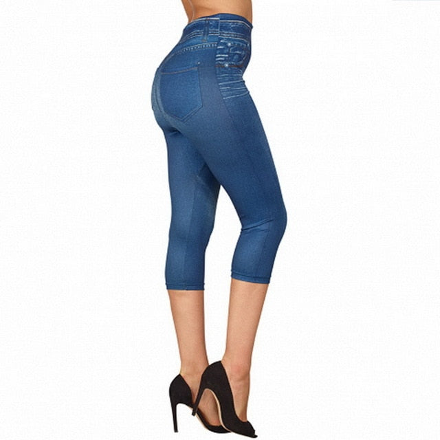 Women Sexy Push Up Seamless High Waist Warm Jeans Leggings Women Spring Elastic Faux Denim Jeggings Pants Leggins Mujer 3XL