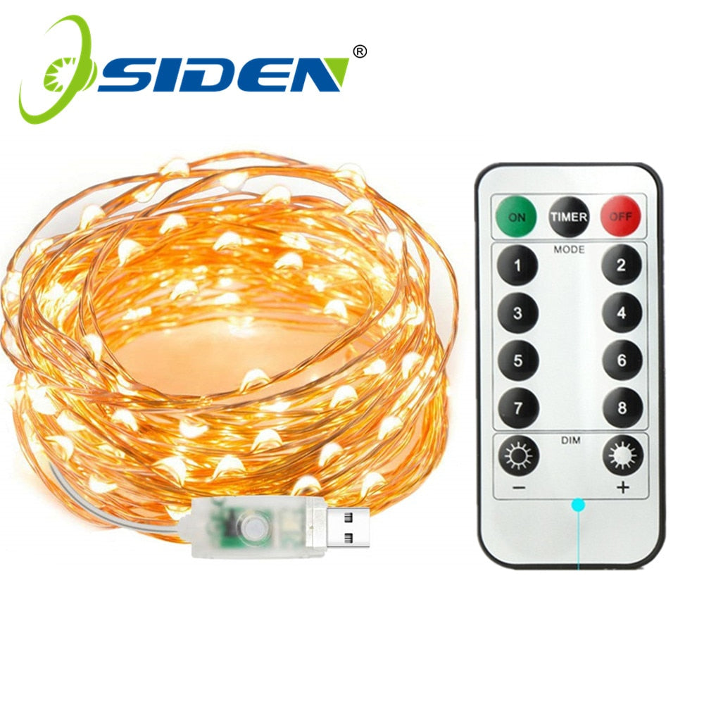 Led String Light 5/10M/20M 50/100/200LED USB 8Mode Remote Control Lights Fairy garlands  Wedding Christmas Holiday Decor lamps