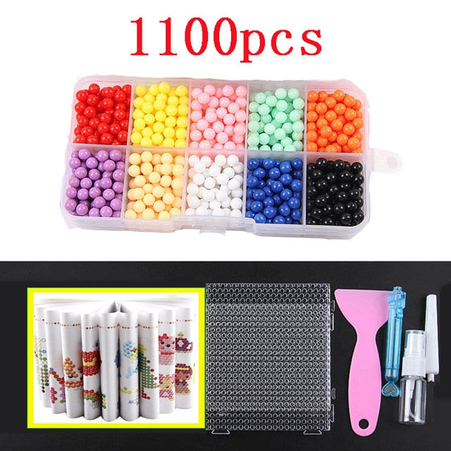 12000pcs 30 colors Refill Beads Puzzle Crystal DIY Water Spray Beads Set Ball Games 3D Handmade Magic Toys For Children