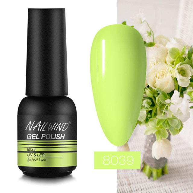 NAILWIND Nail Polish 8ml Hybrid Varnish Manicure Art Semi Permanent Need UV LED Nail Art Base Top Coat Gel Nail Polish